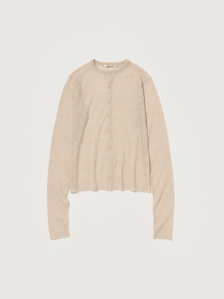 SHEER CASHMERE KNIT CARDIGAN - TOP BEIGE