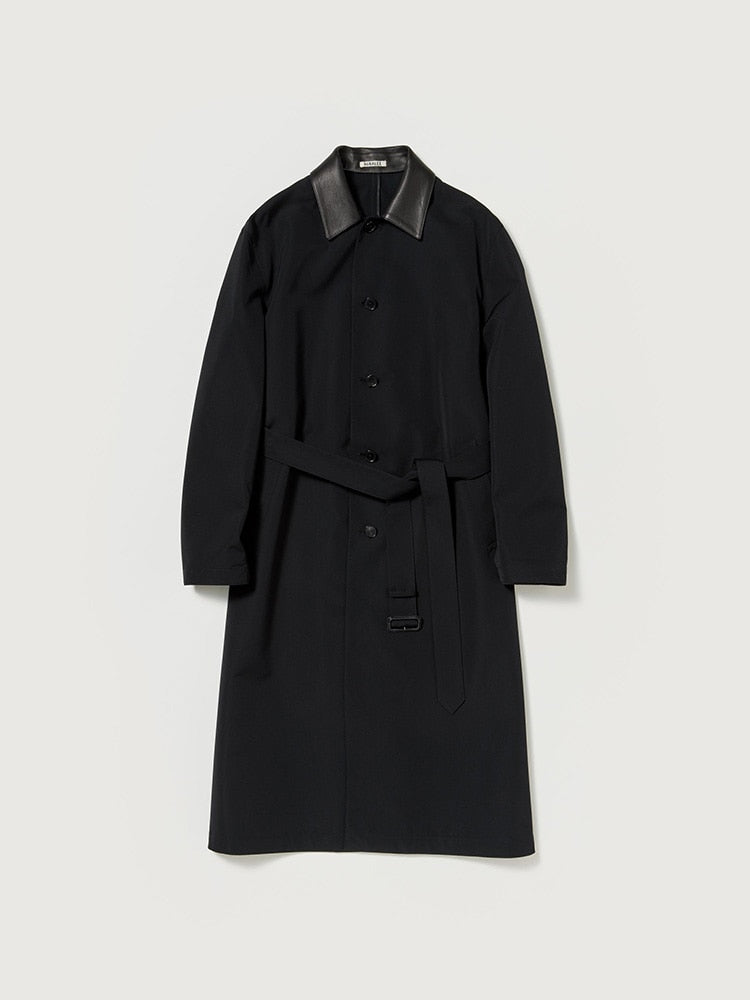 WOOL MAX CANVAS COAT - BLACK