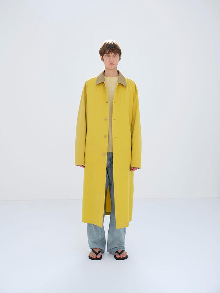 WOOL MAX CANVAS COAT - MUSTARD YELLOW