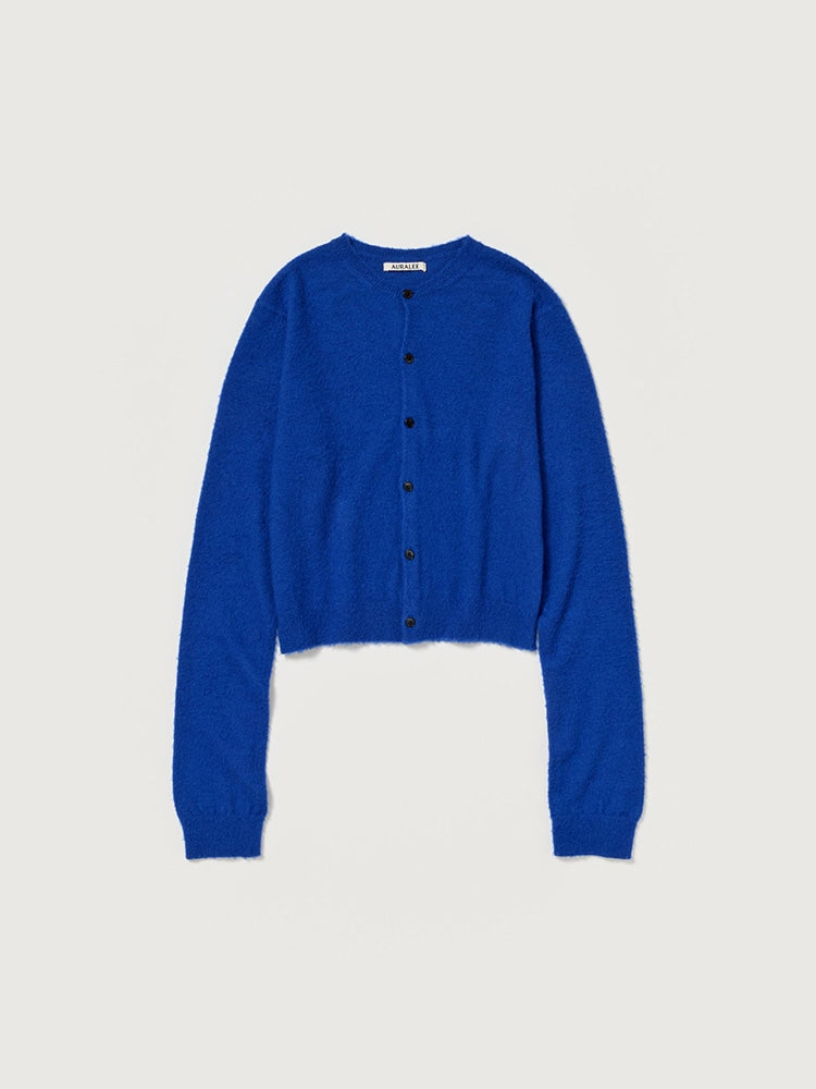 BRUSHED CASHMERE COTTON KNIT CARDIGAN - ROYAL BLUE