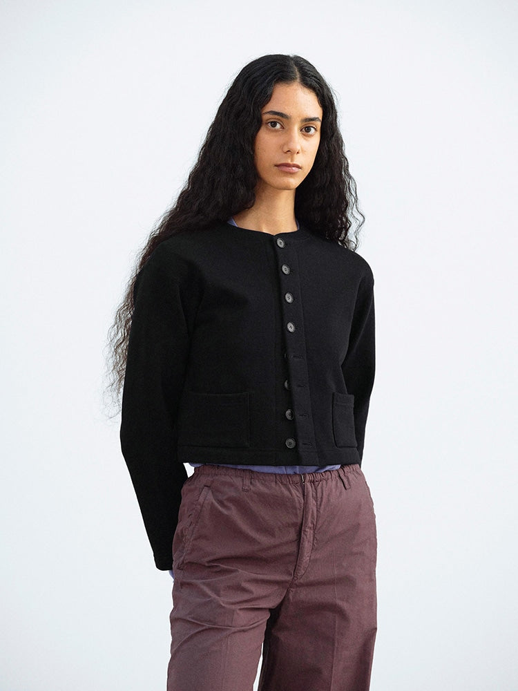 SMOOTH SOFT BD SWEAT CARDIGAN - BLACK