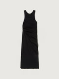 HIGH GAUGE TUCK RIB KNIT DRESS - BLACK