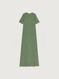 ORGANIC COTTON FINE RIB DRESS - SAGE GREEN