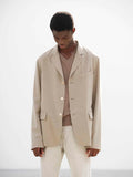 SUMMER TWIST CASHMERE PORA JACKET - TOP BROWN BEIGE