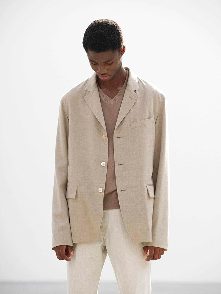 SUMMER TWIST CASHMERE PORA JACKET - TOP BROWN BEIGE