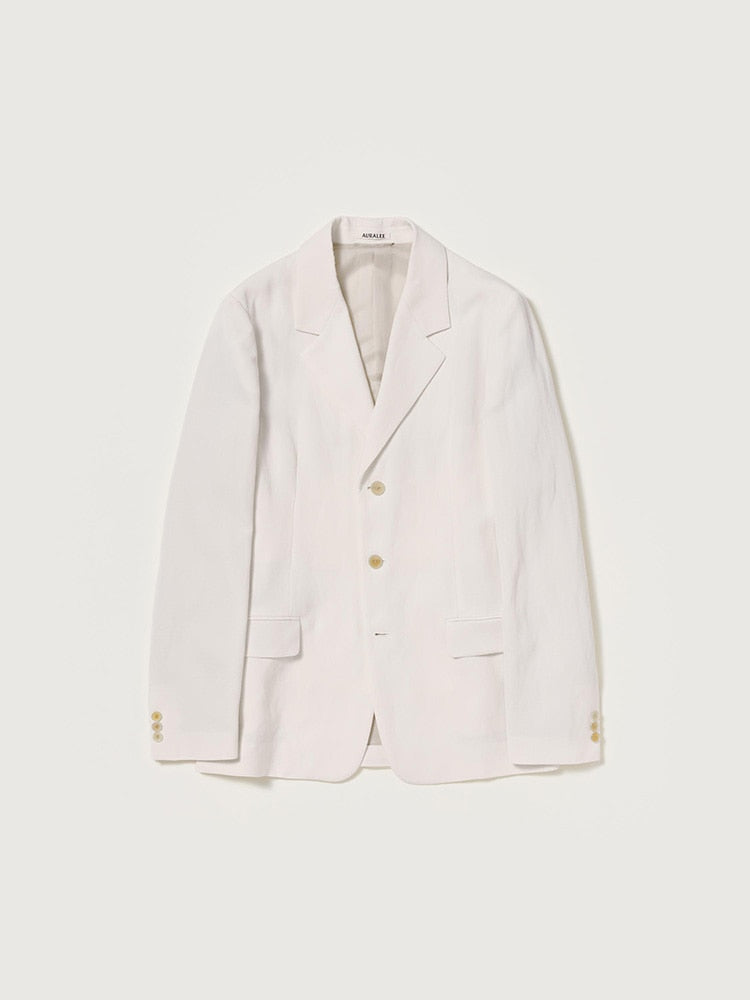 HIGH-TWIST WOOL LINEN TWILL JACKET - OFF WHITE