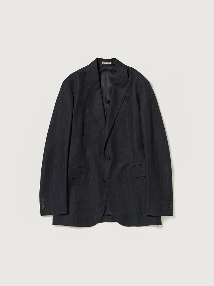 BLUEFACED WOOL JACKET - CHARCOAL NAVY STRIPE
