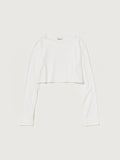 HIGH GAUGE COTTON JERSEY BOAT NECK L/S TEE - WHITE