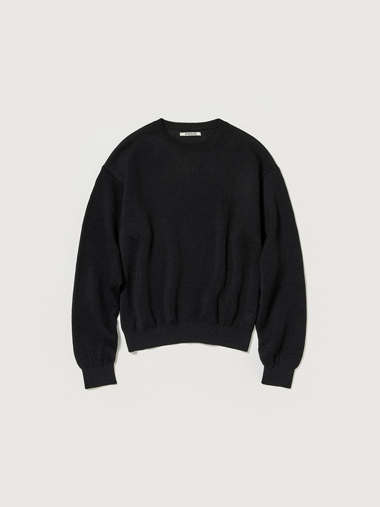 FLAT YARN RIB KNIT P/O - BLACK