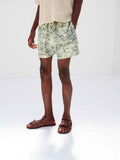 PRINTED AIRY SILK SHORTS - PALE GREEN