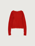 SHEER CASHMERE KNIT BOAT NECK P/O - RED ORANGE