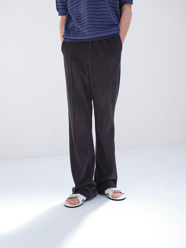 COTTON NYLON PILE PANTS - NAVY