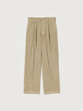 GARMENT-DYED FINX LIGHT CHINO ONE-TUCK WIDE PANTS - BEIGE