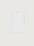 BRUSHED ORGANIC COTTON JERSEY L/S TEE - WHITE