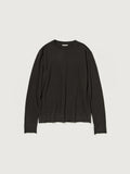 BRUSHED ORGANIC COTTON JERSEY L/S TEE - INK BLACK