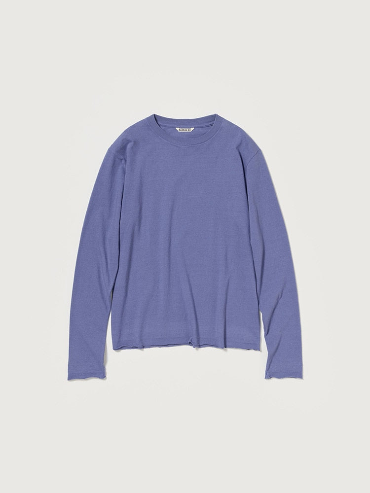 BRUSHED ORGANIC COTTON JERSEY L/S TEE - LIGHT PURPLE