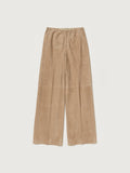 SILKY GRAIN SUEDE DRAWSTRING PANTS - TAUPE
