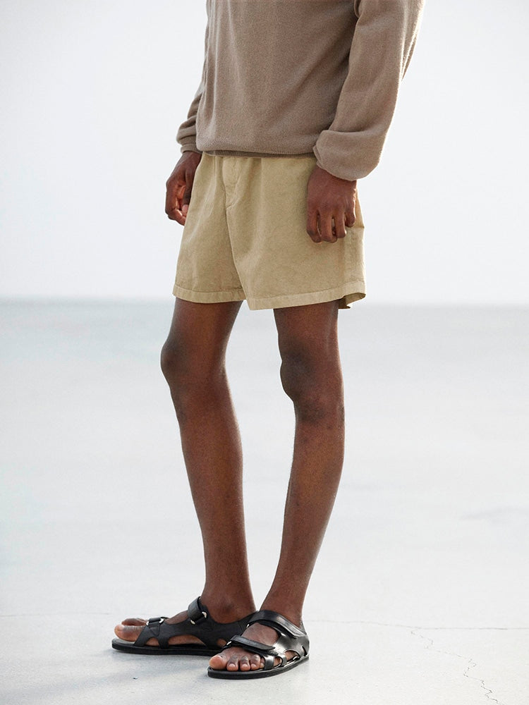 GARMENT-DYED FINX LIGHT CHINO SHORTS - BEIGE