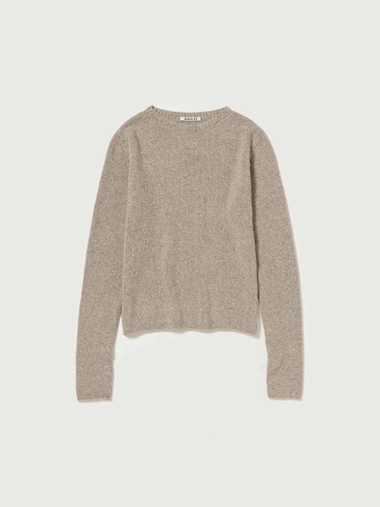 CASHMERE SILK MELANGE KNIT P/O - MIX BEIGE