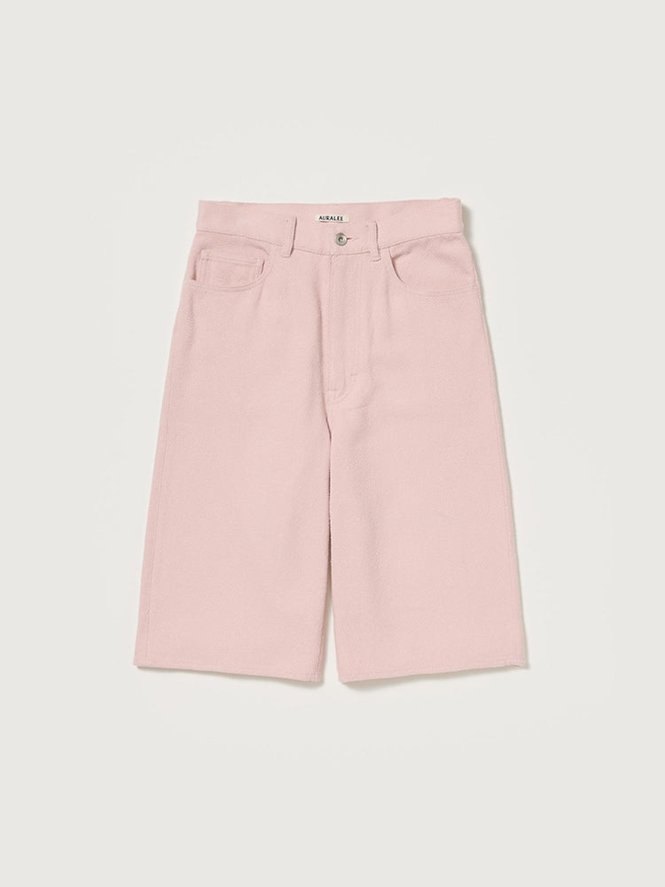 SILK NEP DENIM 5P WIDE SHORTS - DUSTY PINK