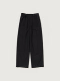 WOOL HERRINGBONE CARGO PANTS - BLACK