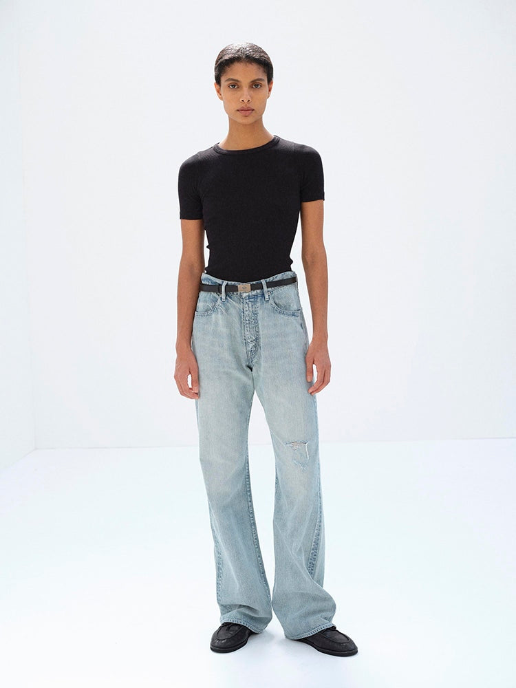 FADED SELVEDGE LIGHT DENIM PANTS - LIGHT INDIGO
