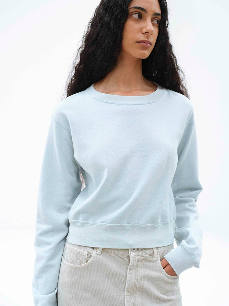 HIGH TWIST LIGHT SWEAT P/O - PALE BLUE