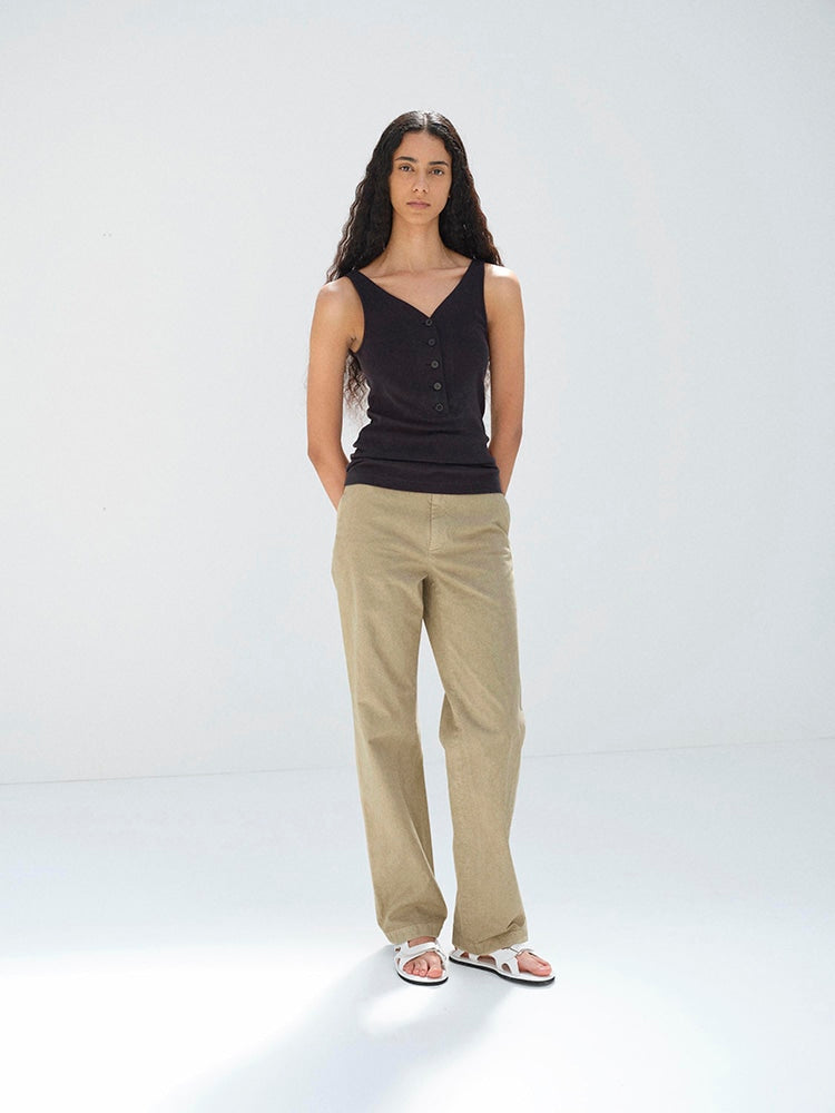 GARMENT-DYED FINX LIGHT CHINO PANTS - BEIGE