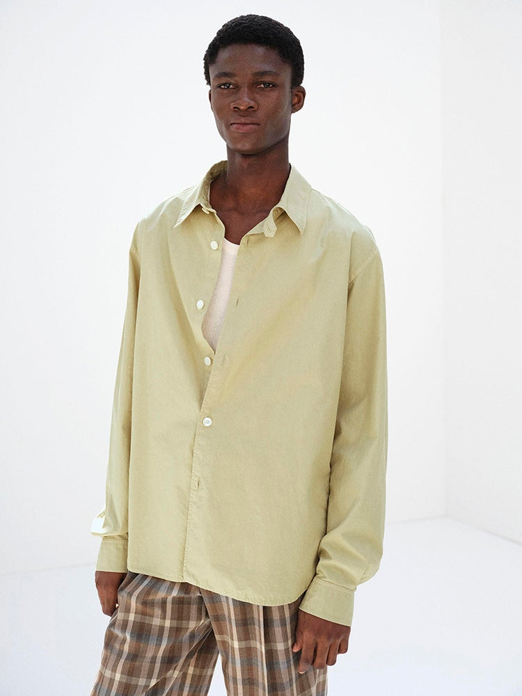 GARMENT-DYED FINX SHUTTLE WEATHER SHIRT - KHAKI BEIGE