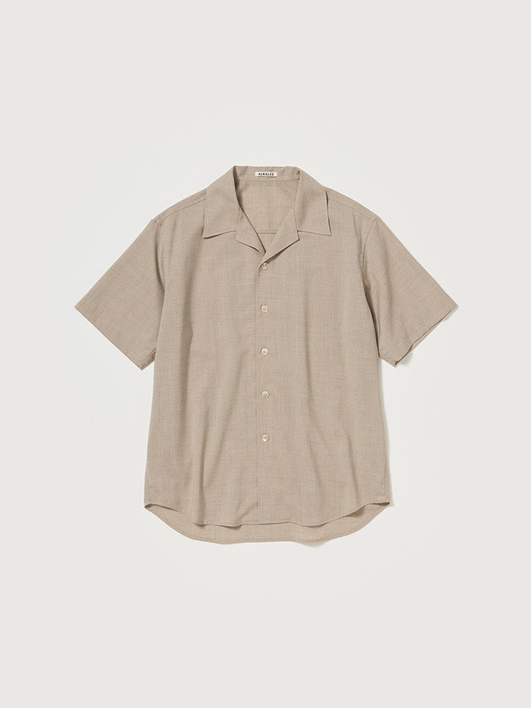 SUMMER TWIST CASHMERE PORA HALF-SLEEVED SHIRT - TOP BROWN BEIGE