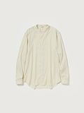 COTTON SILK STRIPE STAND COLLAR SHIRT - IVORY STRIPE