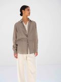 AIRY LIGHT COTTON CHECK SHIRT - BROWN GINGHAM CHECK