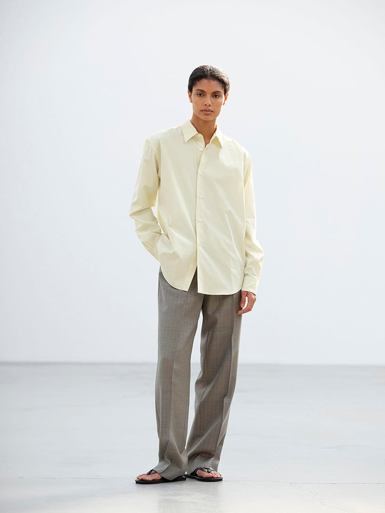 WASHED FINX TWILL SHIRT - VANILLA
