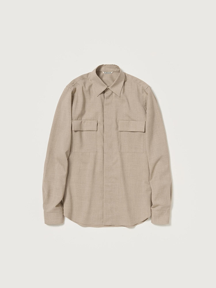 SUMMER TWIST CASHMERE PORA SHIRT - TOP BROWN BEIGE