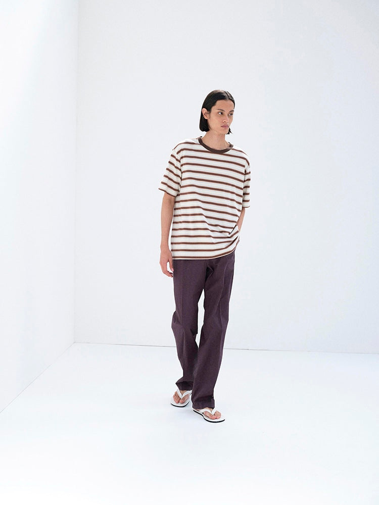 GRADIENT STRIPE JERSEY TEE - FADE BROWN STRIPE