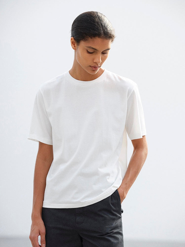 HIGH GAUGE COTTON JERSEY TEE - WHITE