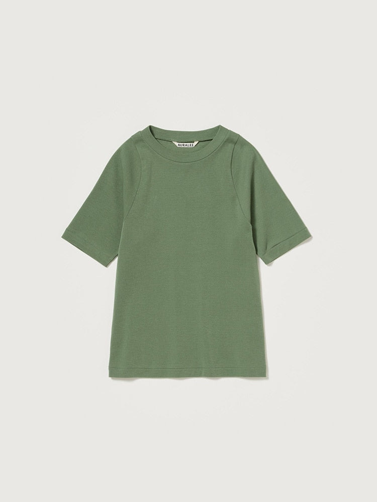 ORGANIC COTTON FINE RIB TEE - SAGE GREEN