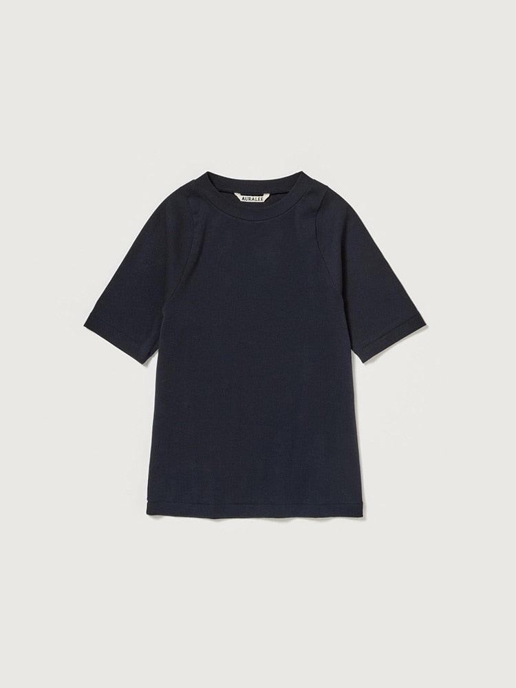 ORGANIC COTTON FINE RIB TEE - DARK NAVY