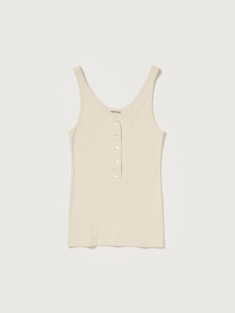 ORGANIC COTTON FINE RIB TANK - IVORY