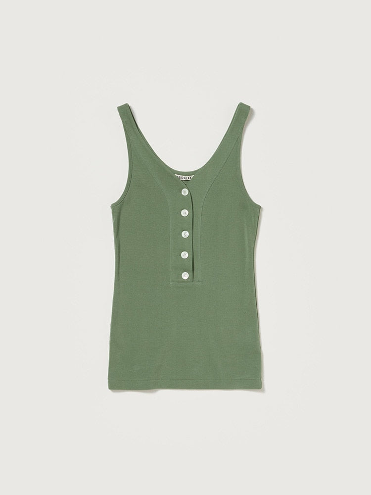 ORGANIC COTTON FINE RIB TANK - SAGE GREEN