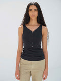 ORGANIC COTTON FINE RIB TANK - DARK NAVY
