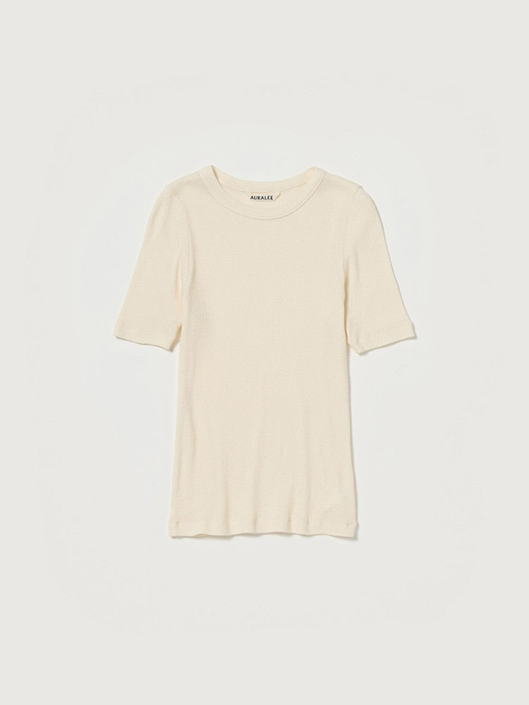 ORGANIC SOFT RIB TEE - IVORY