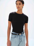 ORGANIC SOFT RIB TEE - BLACK