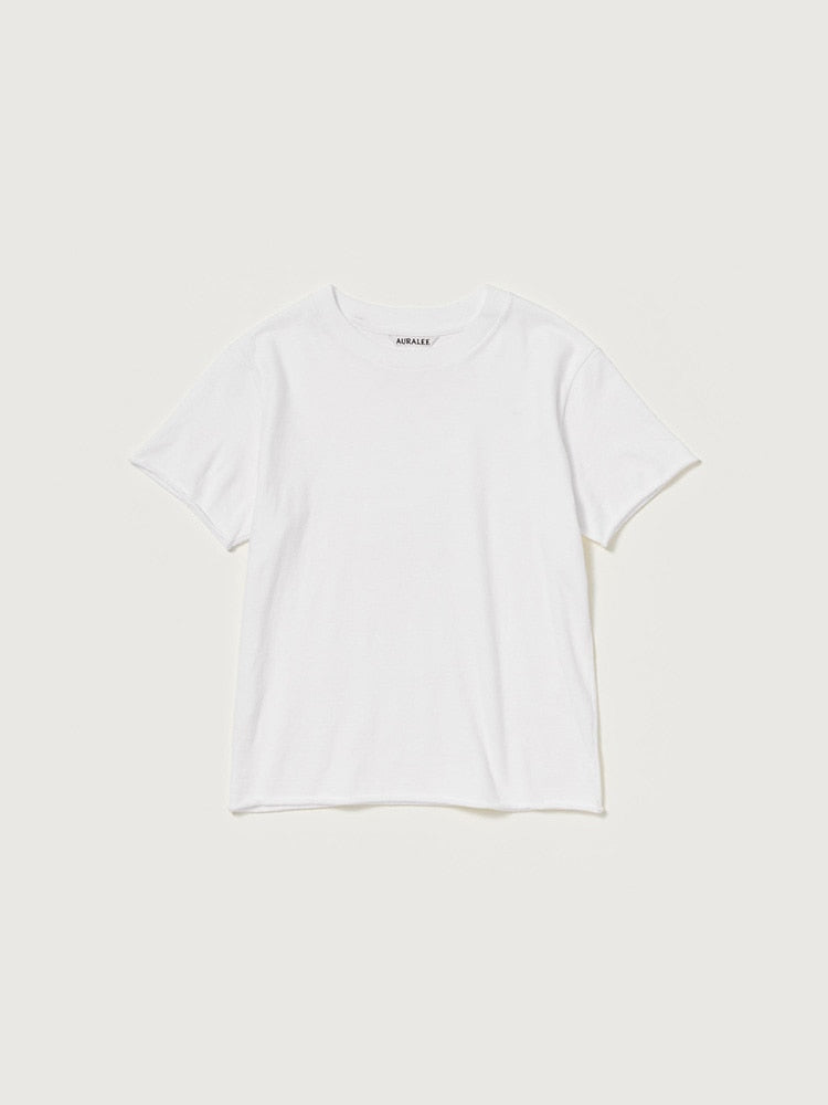 BRUSHED ORGANIC COTTON JERSEY TEE - WHITE