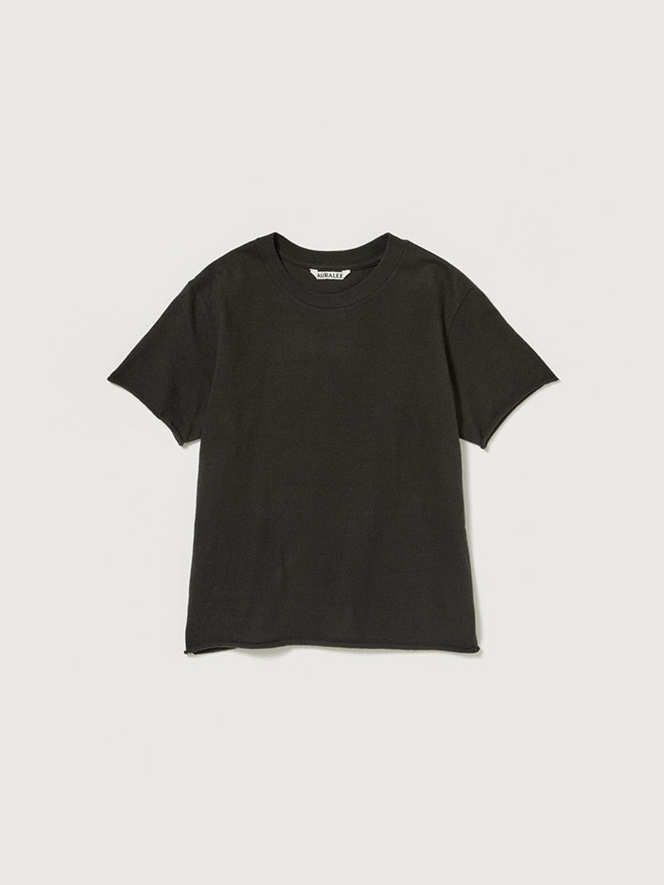 BRUSHED ORGANIC COTTON JERSEY TEE - INK BLACK