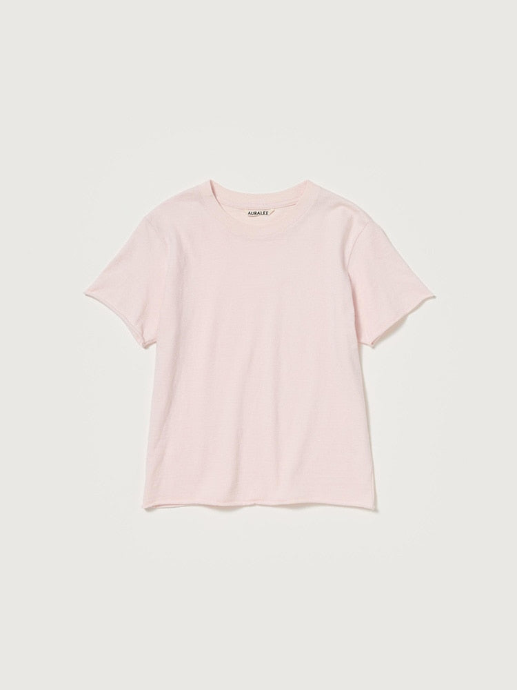 BRUSHED ORGANIC COTTON JERSEY TEE - PALE PINK