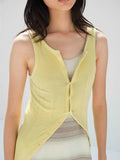 ORGANIC SOFT RIB TANK - DUSTY YELLOW