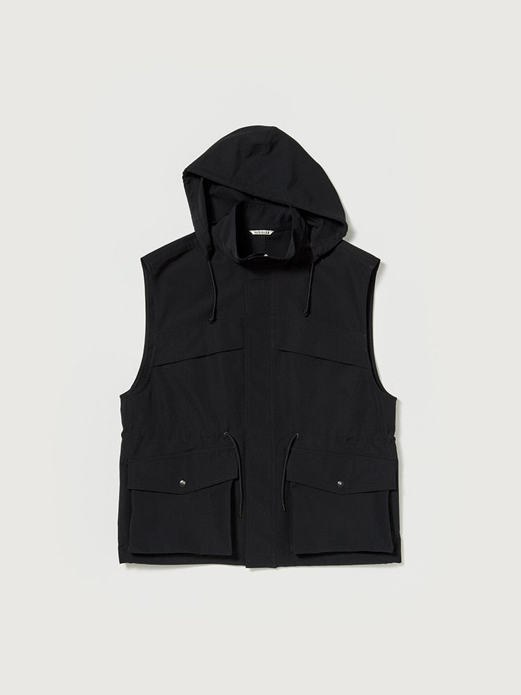 WOOL MAX CANVAS OVER VEST - BLACK