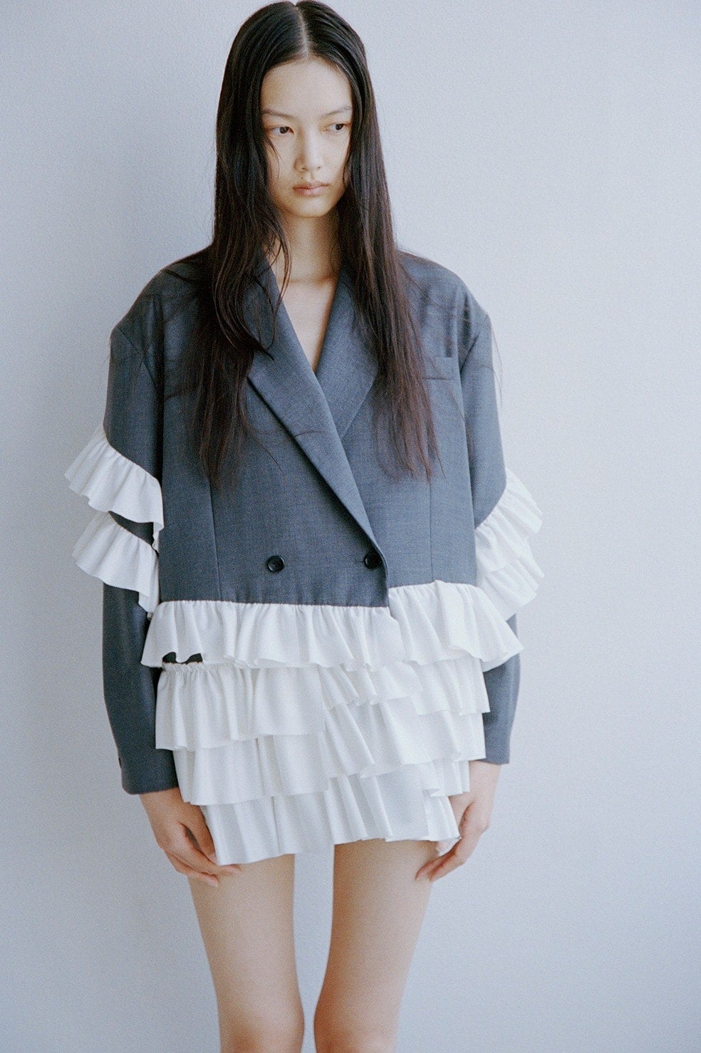 FRILLED TAILORED JACKET