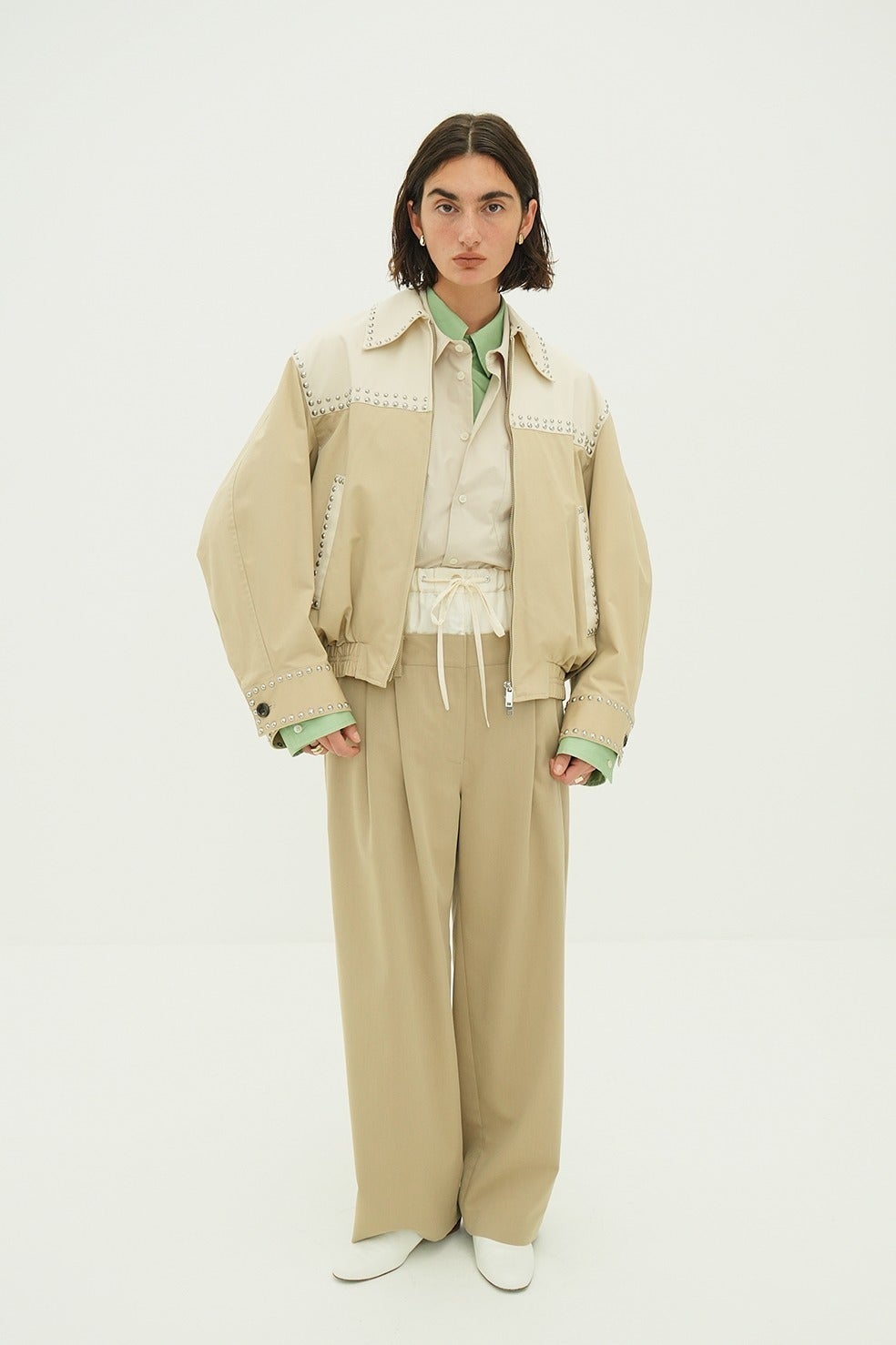 W COLOR STUDDED DRIZZLER JACKET